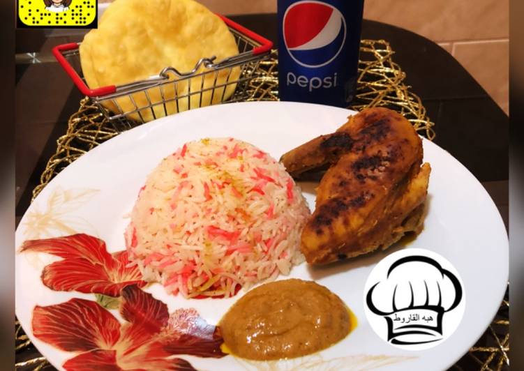 دجاج تندوري مع الخبز البوري
