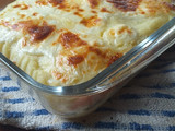 Pastel de puré de papas con jamón y queso