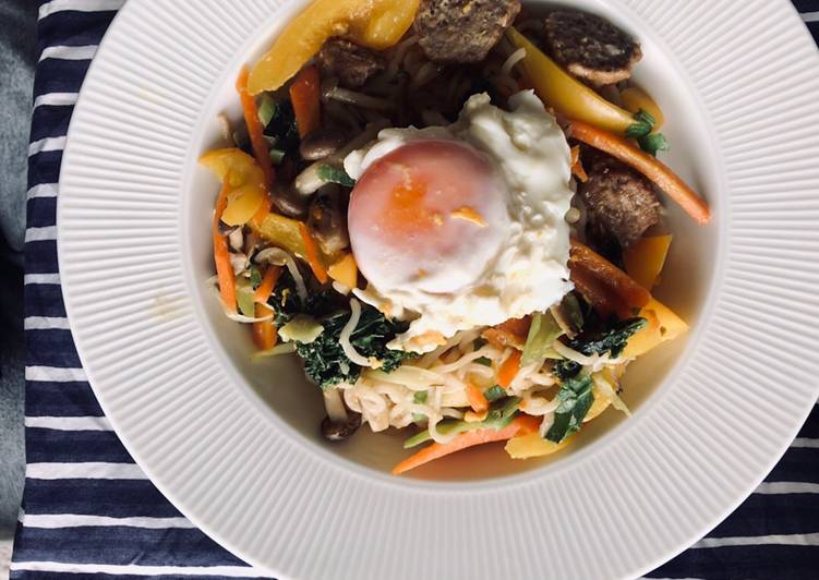 Healthy Stir fry instant noodles in 10mins ๐