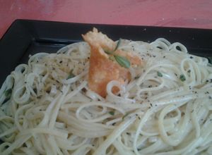 Una foto de Espaghetti con salsa de salvia