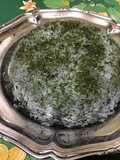 Dôme de riz « vert » aux algues (spiruline et laitue de mer)