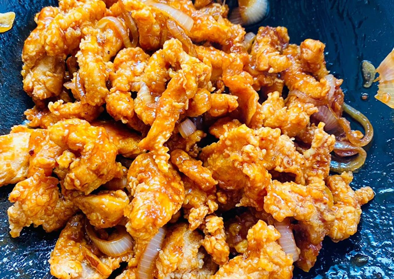 Ayam fillet krispi saus mentega