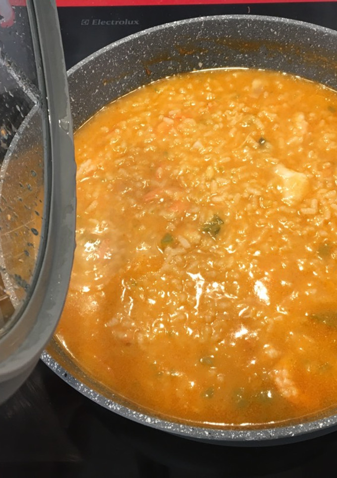 Una foto de Arroz caldoso con gambas