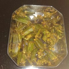 A picture of Stuffed masala Bhindi.