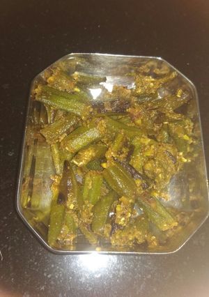 A picture of Stuffed masala Bhindi.