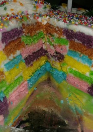 Foto resep Rainbow Checkerboard Cake *versi oven
