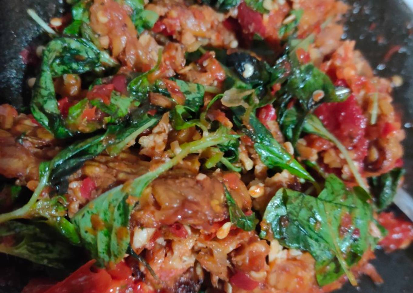 Sambal tempe bejek kemangi