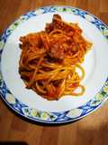 Espaguetis con jamón y chorizo gluten free