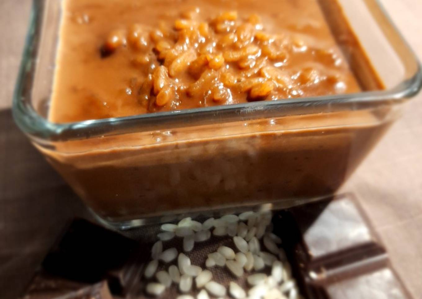 Arroz con leche chocolatada