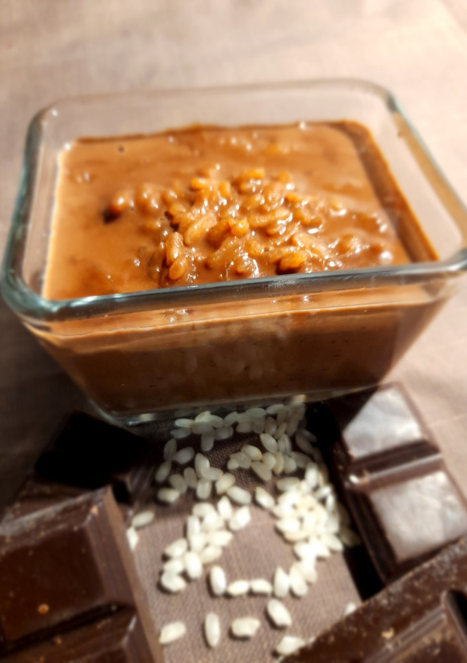 Una foto de Arroz con leche chocolatada
