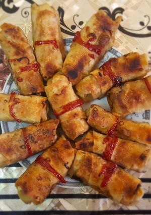 صورة لوصفة صوابع الفطير الطري بخلطة  البيتزا والفراخ
