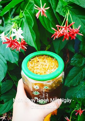 Hình của món Vỏ bưởi rim đường phèn.