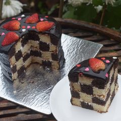 A picture of Checkerboard Cake.