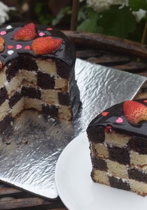 A picture of Checkerboard Cake.