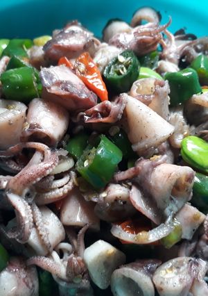 Foto resep Tumis cumi asin cabe ijo