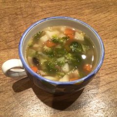 A picture of Good flavoured soup : use brine from a tin.