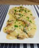 Rodaballo con mejillones