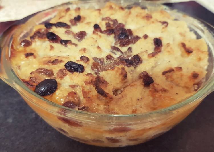 Bread pudding with Sultanas,