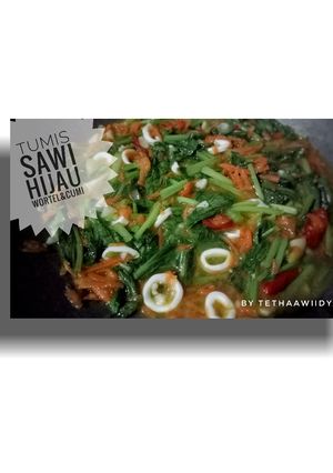 Foto resep Tumis Sawi Hijau dengan Wortel campur Ring Cumi #77