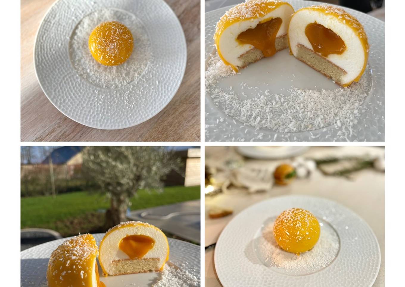 Boule Coco, cœur coulant Mangue & biscuit joconde