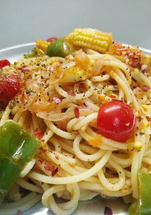 A picture of Aglio Olio Spaghetti Pasta.