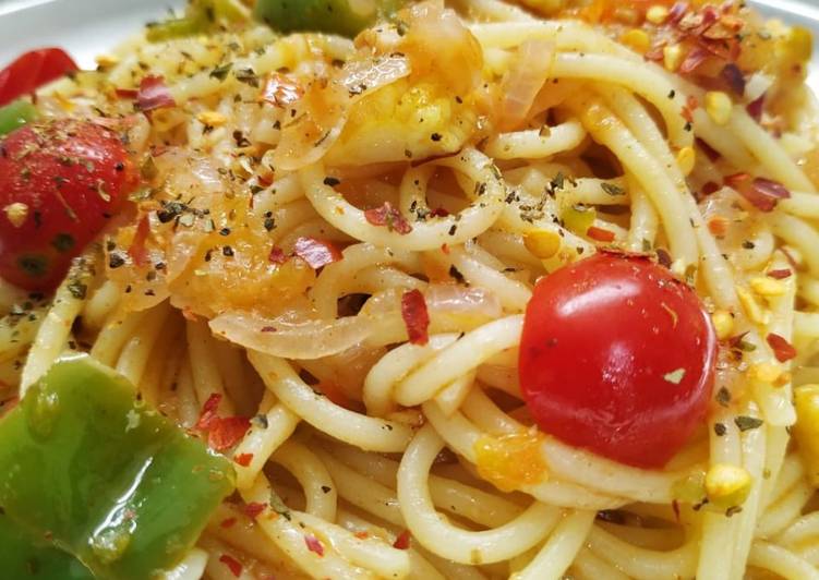 Easiest Way to Prepare Homemade Aglio Olio Spaghetti Pasta