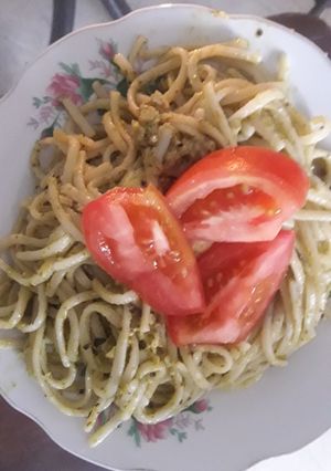 Una foto de Pastas con salsa pesto