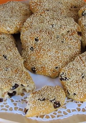 A picture of Individual Sweet Flatbreads with Mastic and Cranberries.