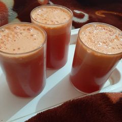 Fresh carrot orange juice A picture of Fresh carrot orange juice.