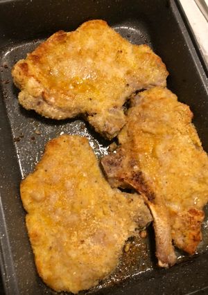 Foto di Braciole di vitello alla milanese al forno spessa non battuta