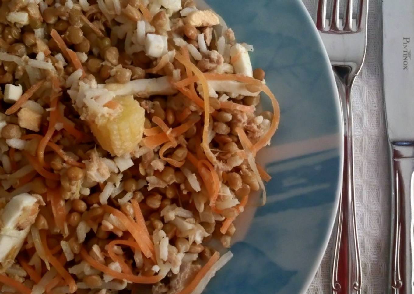 Ensalada de lentejas y arroz
