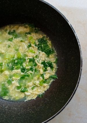 Foto resep Sup Sawi keriting telur