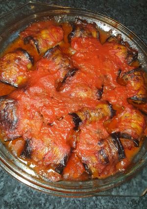 صورة لوصفة رولي الباذنجان باللحم 🥰