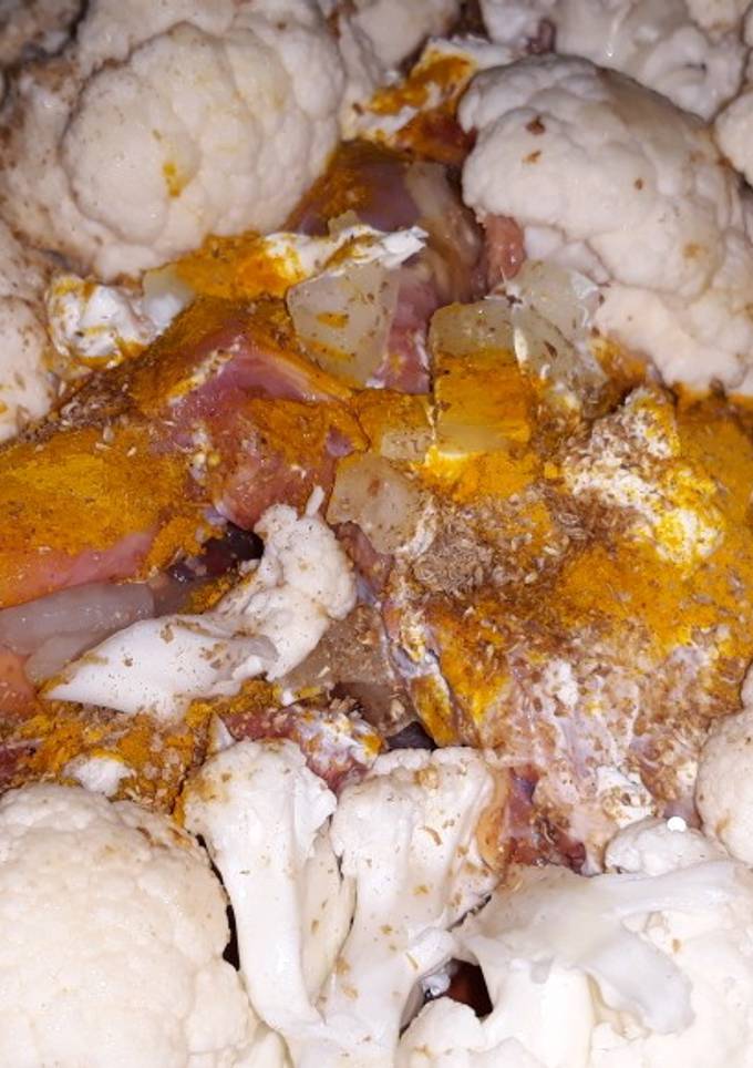Домашняя курица с карри и цветной капустой