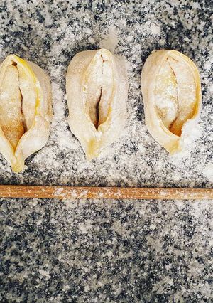 Una foto de Ravioles doble (ricota y calabaza)