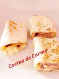 Wraps de jamón y mucho queso