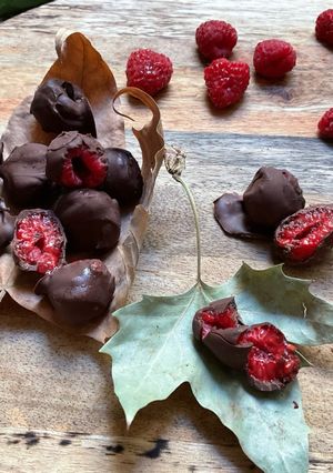 Une photo de Franui chocolat 🍫 framboises 🎈