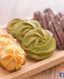 Video: Piped Butter Cookies (Original/Matcha/Chocolate)