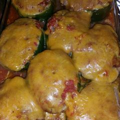 A picture of Sue's Low-carb Over-stuffed Peppers.