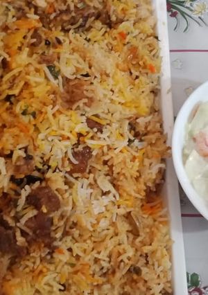 A picture of Beef biryani.