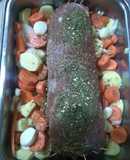 Peceto relleno con colchón de verduras