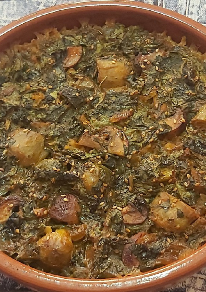 Una foto de Arroz integral con verduras al horno