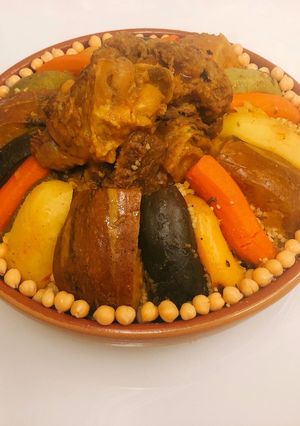 A picture of Couscous with Lamb and Vegetables.