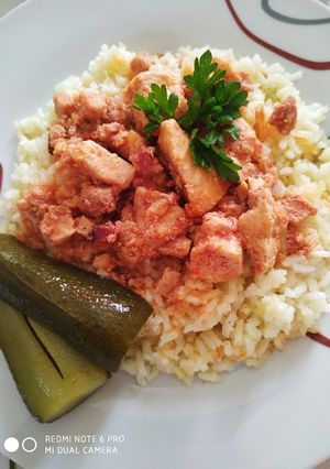 Lecsós, füstös csirkemell recept fotója