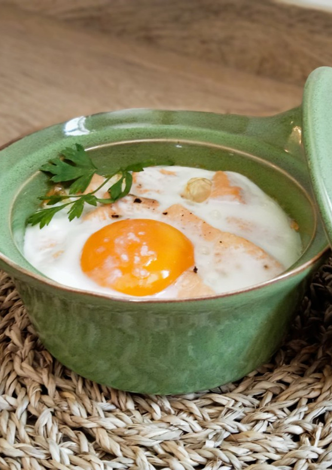 Una foto de Cocotte de espinacas y salmón