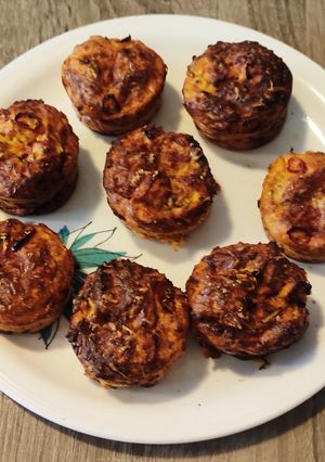 A picture of Onion stalk sweet potato muffins.