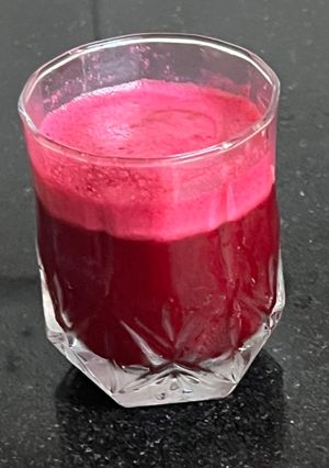 A picture of Beetroot Pomegranate Lemon 🍋 juice (BPL).