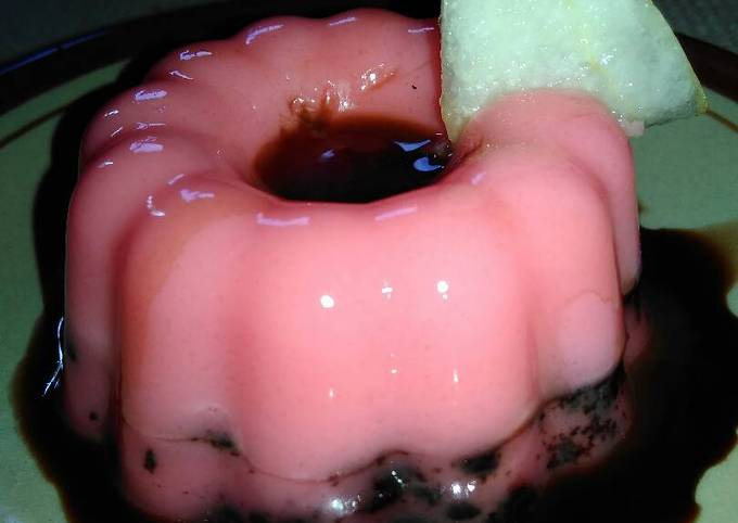 Cara Gampang Membuat Puding Silky Berireo (Stroberi Oreo) Anti Gagal