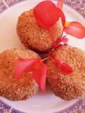 Bombas de papa y cebolla caramelizada sin gluten y vegan