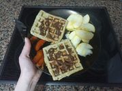 Una foto de waffles con harina de almendra